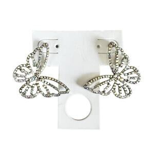 Rhinestone bling butterfly earrings NWT